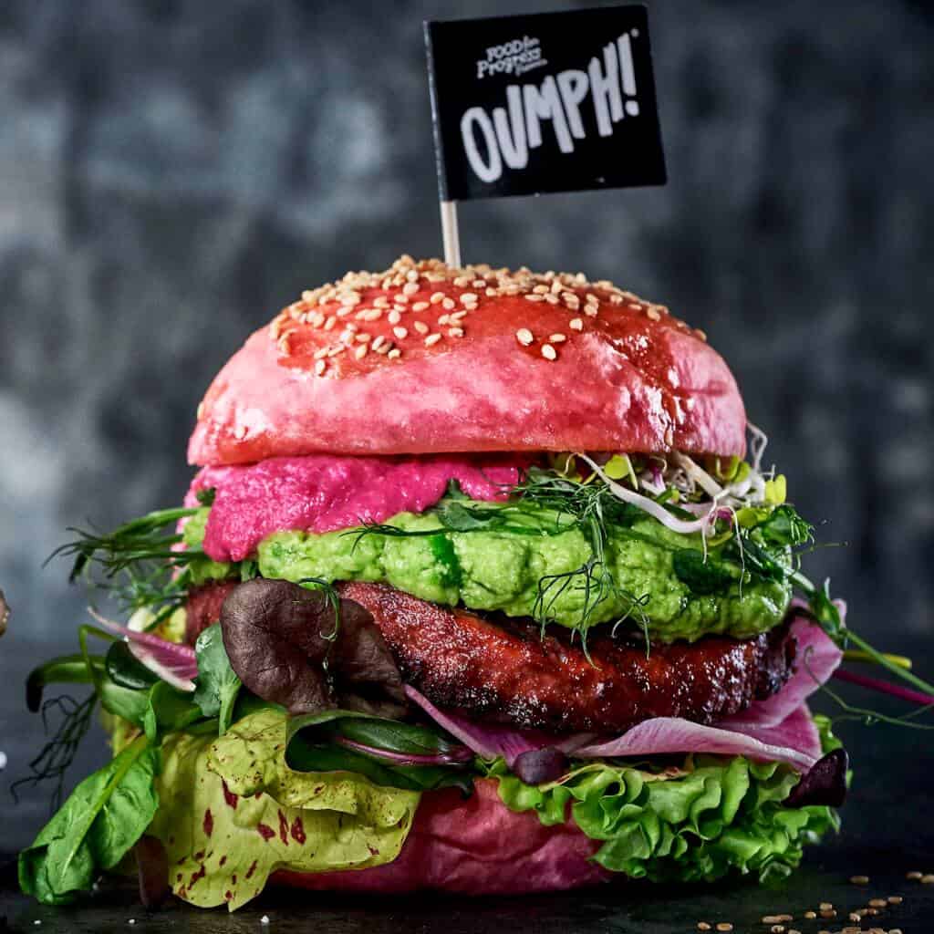 The Oumph Burger lifestyle shot