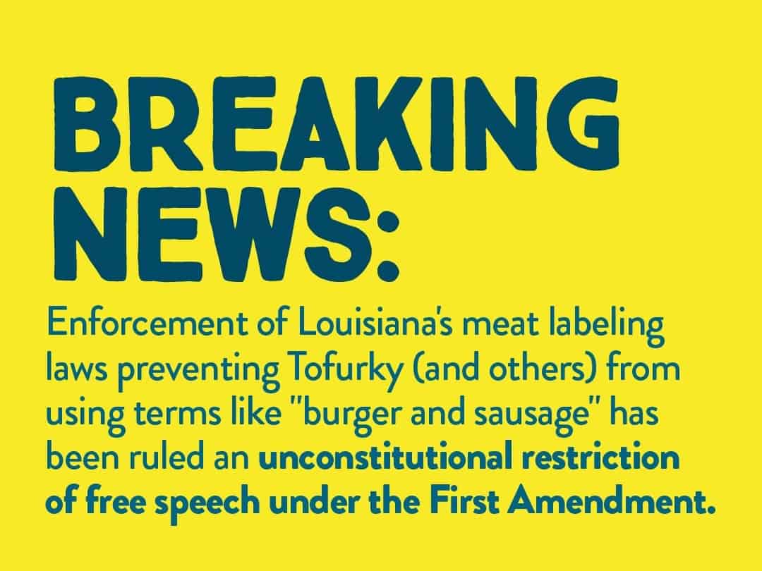 Tofurky Wins Historic Louisiana Court Case in Fight Against PlantBased