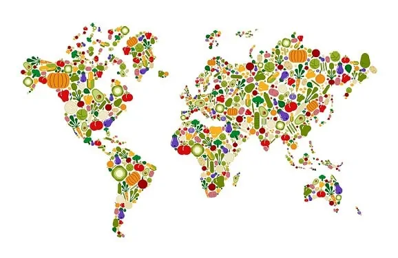 Vegetable world map planet