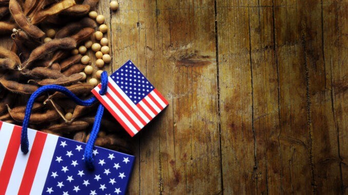 America flag with beans
