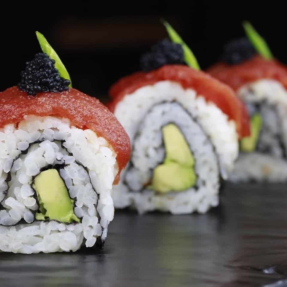 Caviar sushi rolls