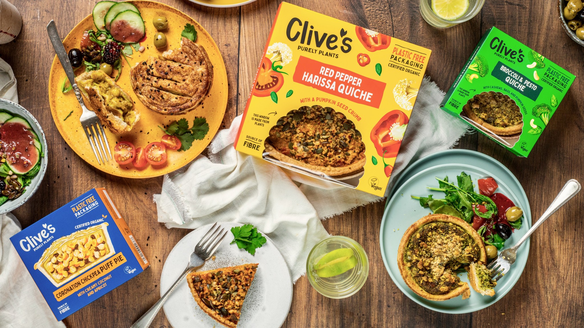 Clive's Pies Launches New Vegan Quiches and Pies With PlasticFree