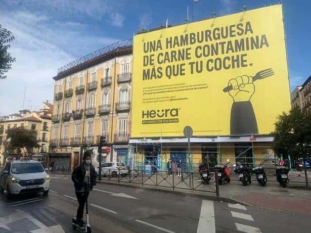 Heura billboard in Madrid Photo Credit Heura Foods