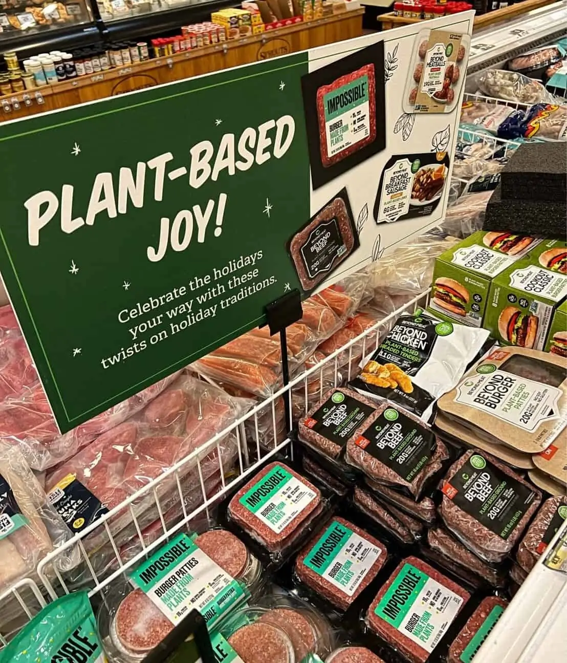 Plant-based meat products in Sprouts Farmers Market in Atlanta, GA