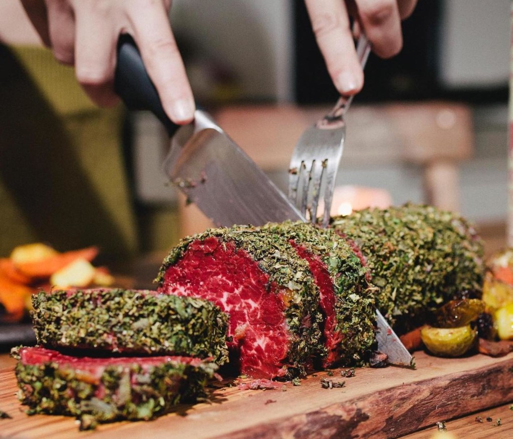 juicy marbles' plant-based whole cut loin 