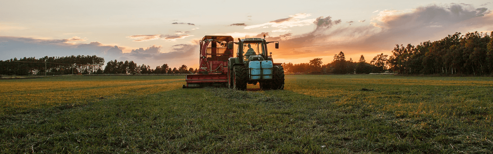 A tractor in a field