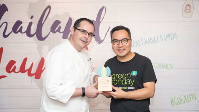 Markus Zuck, Executive Chef of Grand Hyatt Erawan & David Yeung, Founder and CEO of Green Monday Markus Zuck, Executive Chef of Grand Hyatt Erawan & David Yeung, Founder and CEO of Green Monday