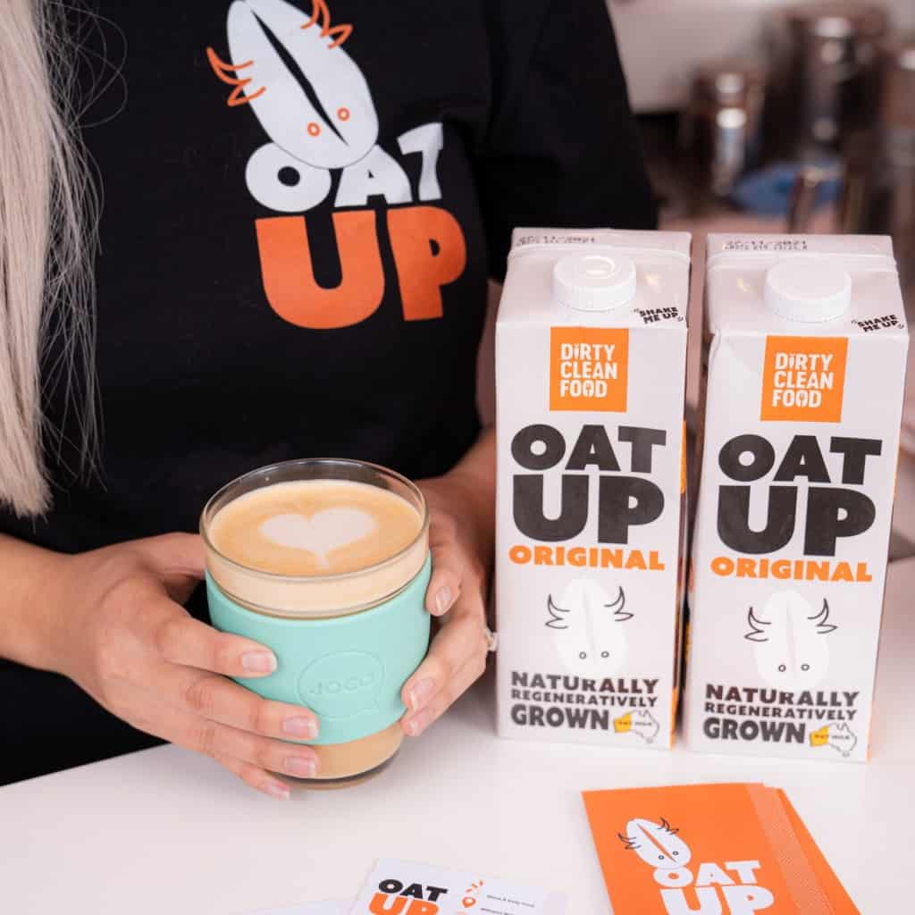 OatUp with coffee cup