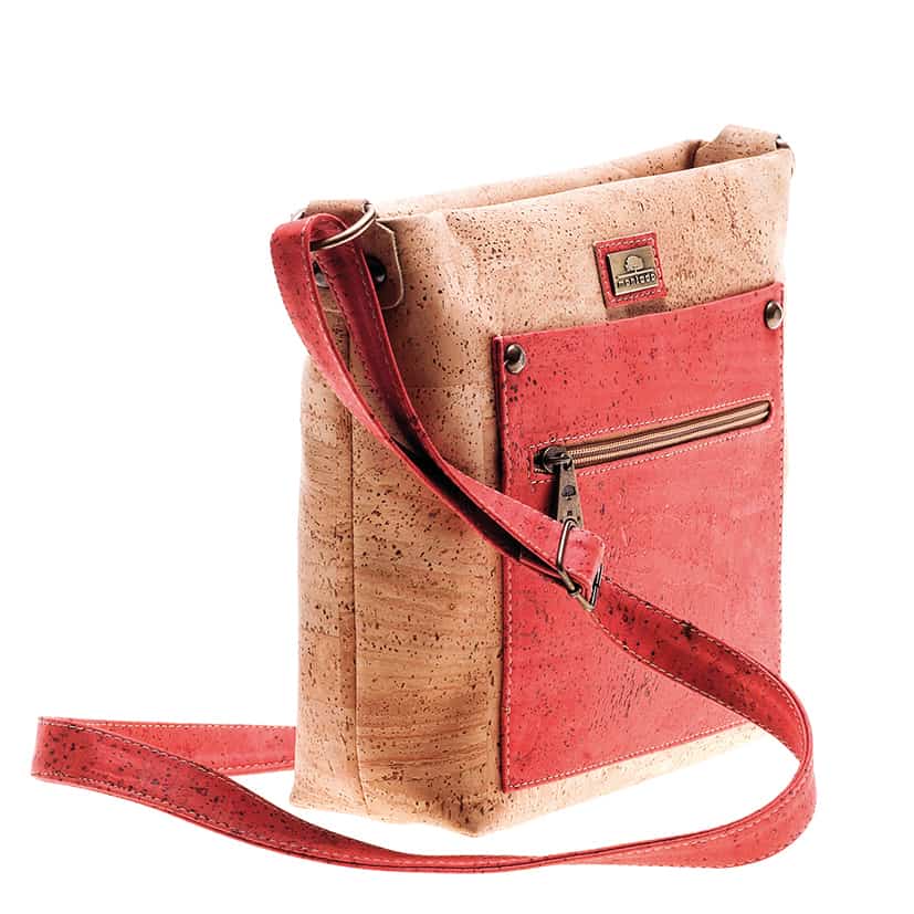 Elegant bags - Vegan bag in gold and red cork – BIOSUGHERO