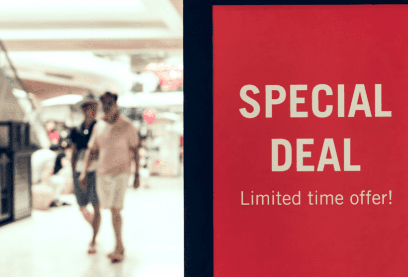 Supermarket sign special offer