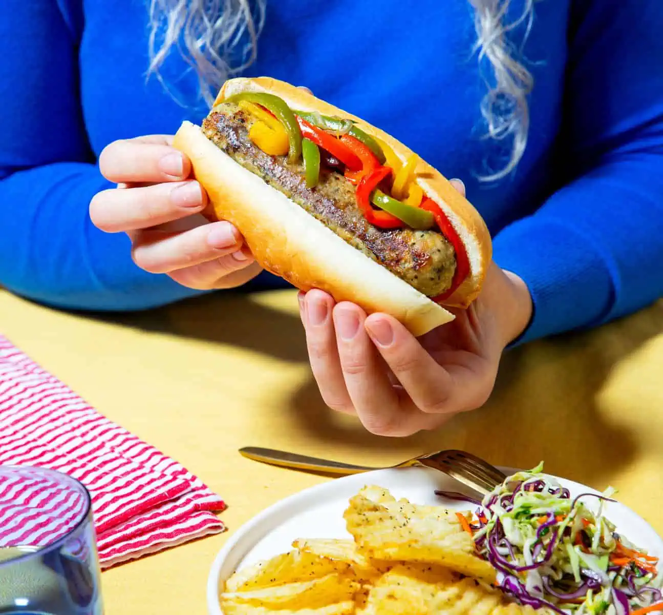 cultivated ground meat hot dog