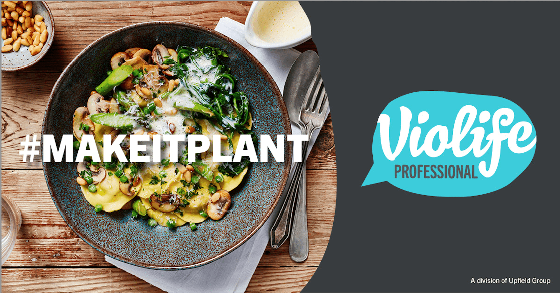 violife marketing campaign showing a plate of vegetables 