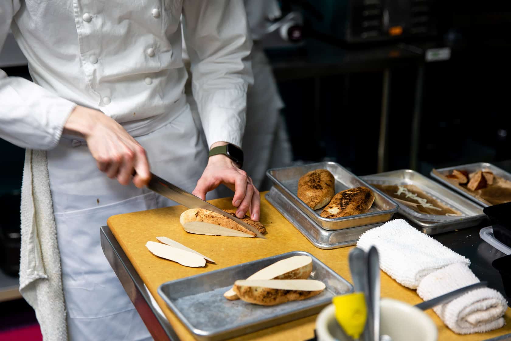 Chef with mycelium chicken