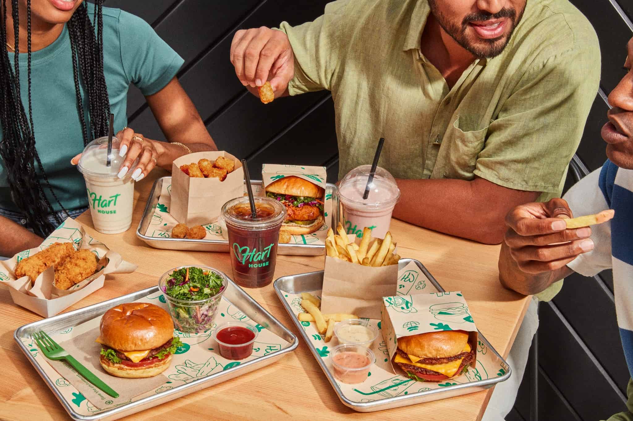 Vegan Fast Food on Table