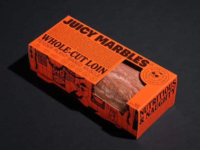 juicy marbles' plant-based raw whole cut loin product