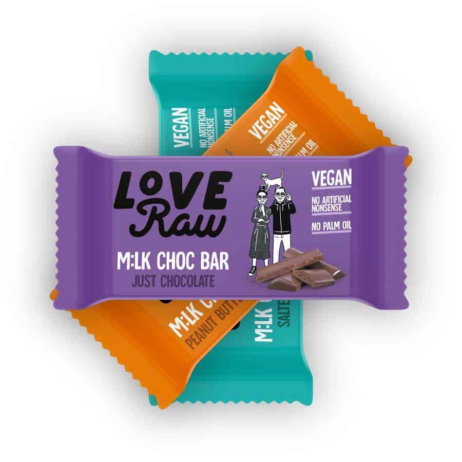 loveraw vegan milk chocolate bars