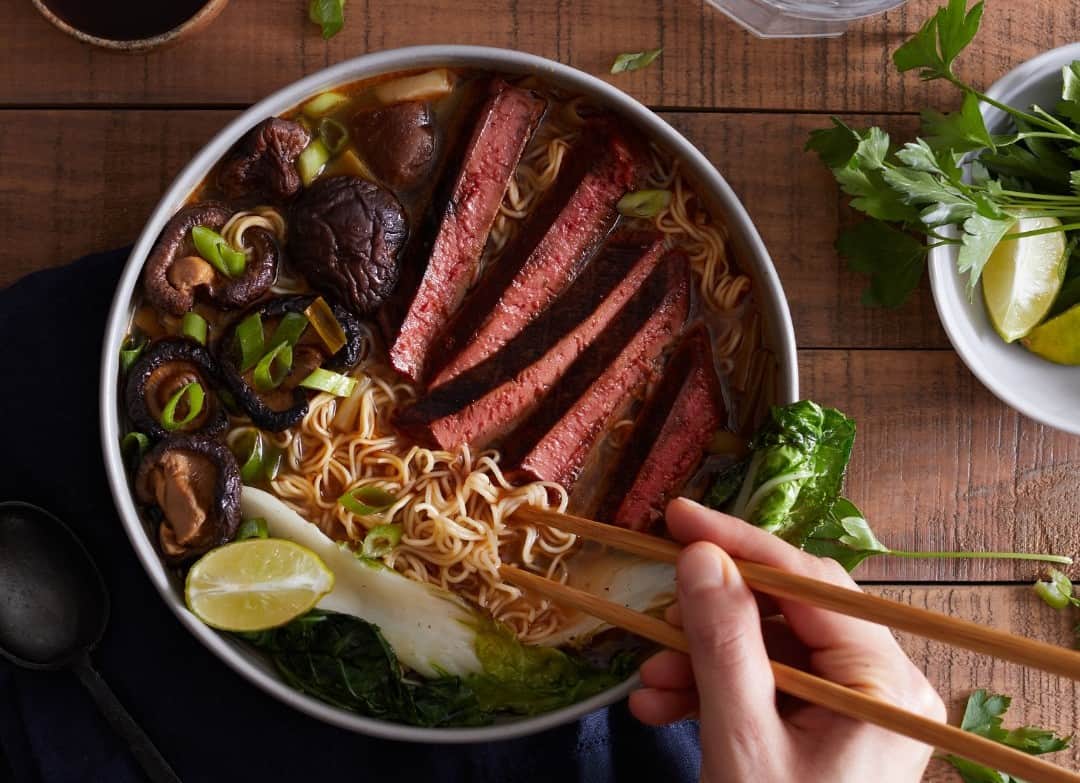 Meati Hot Ramen Bowl with Steak