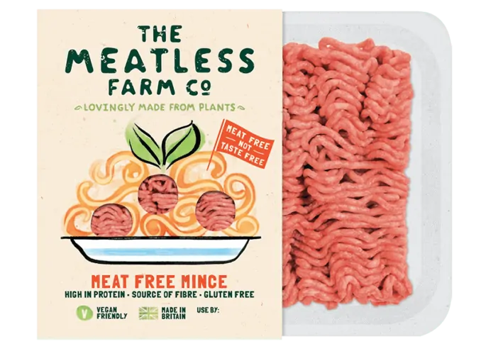 The Meatless Farm creates plant-based mince and burgers for everyday cooking that are promoted as "meat-free, not taste-free."