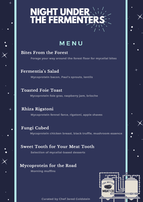 Dinner menu