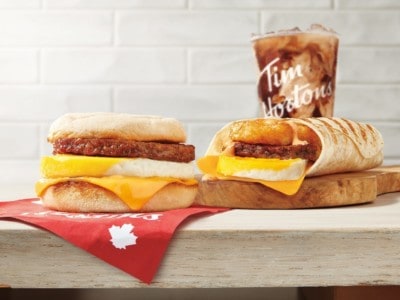 Tim Hortons Impossible Sausage Sandwich