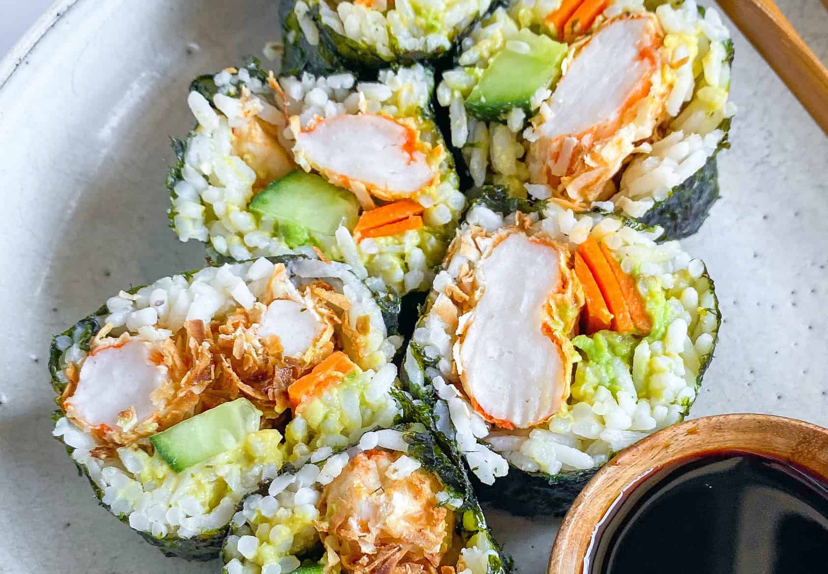 Coconut shrimp sushi