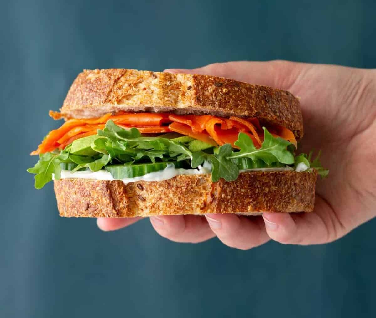 vegan salmon sandwich by Save Da Sea Foods